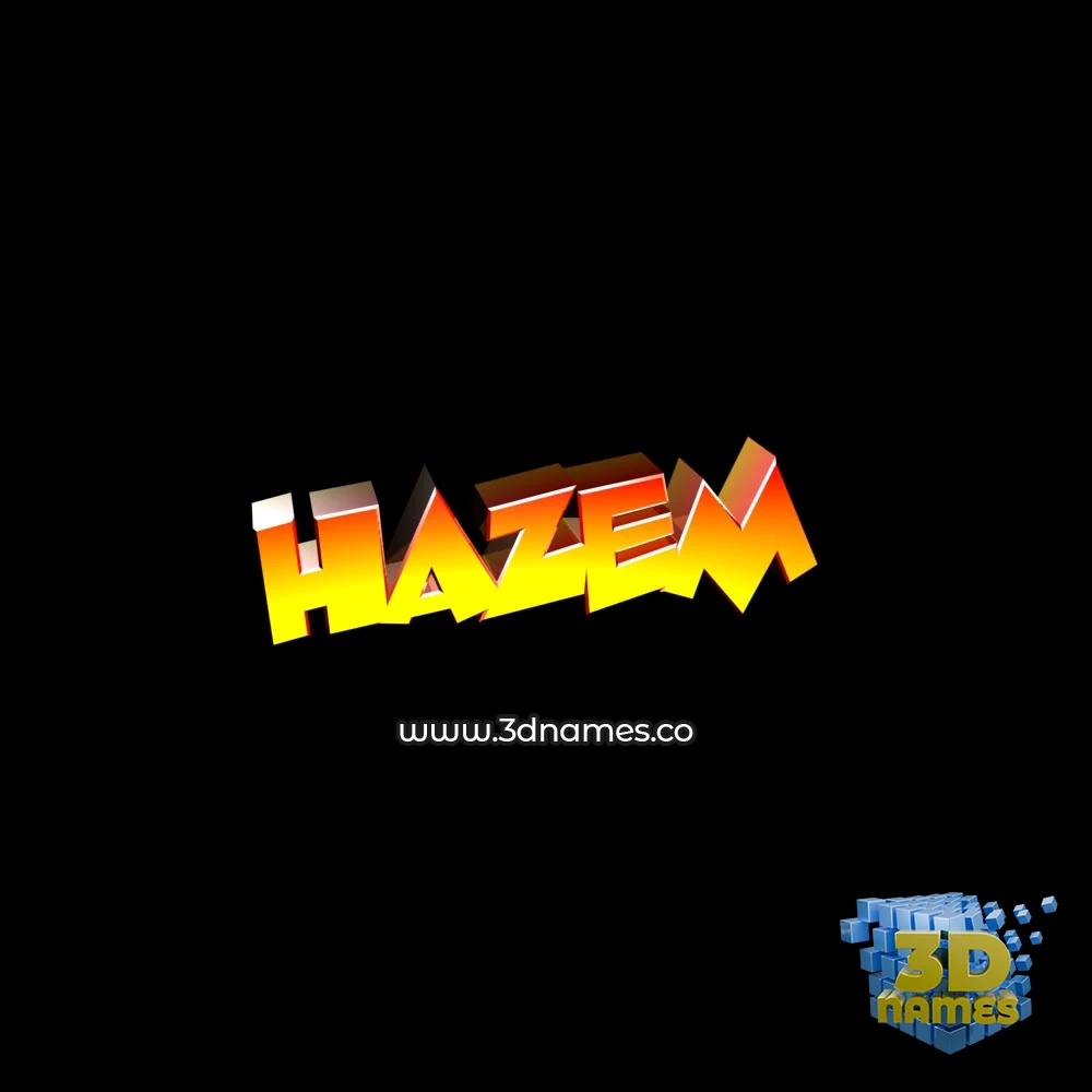 hazem in Black Background style - 3D name wallpaper