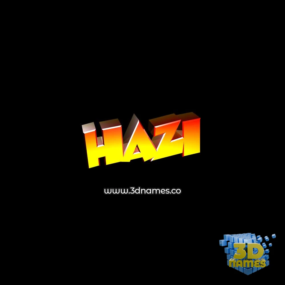 hazi in Black Background style - 3D name wallpaper
