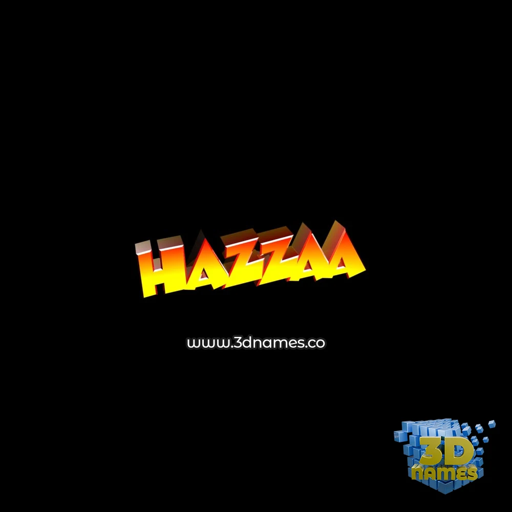 hazzaa in Black Background style - 3D name wallpaper