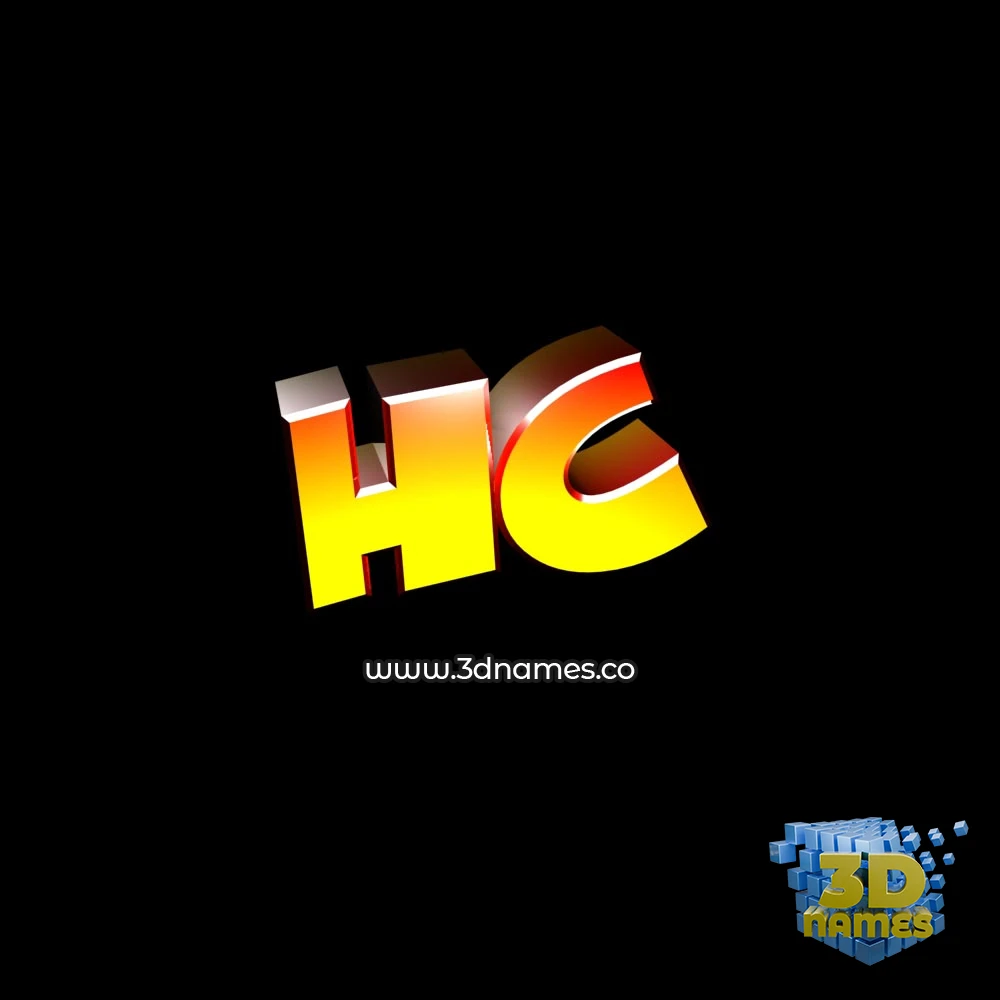 hc in Black Background style - 3D name wallpaper