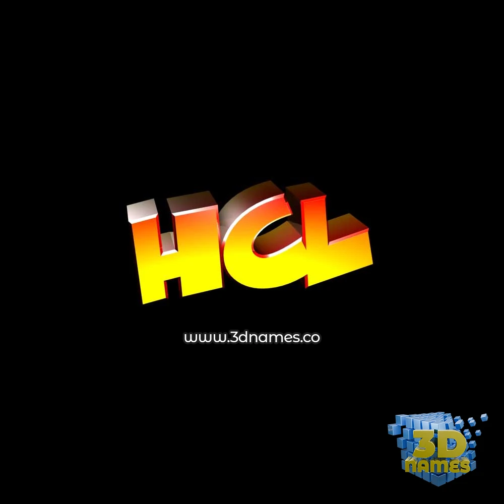 hcl in Black Background style - 3D name wallpaper