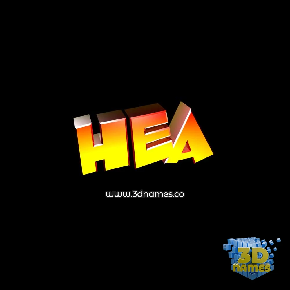 hea in Black Background style - 3D name wallpaper