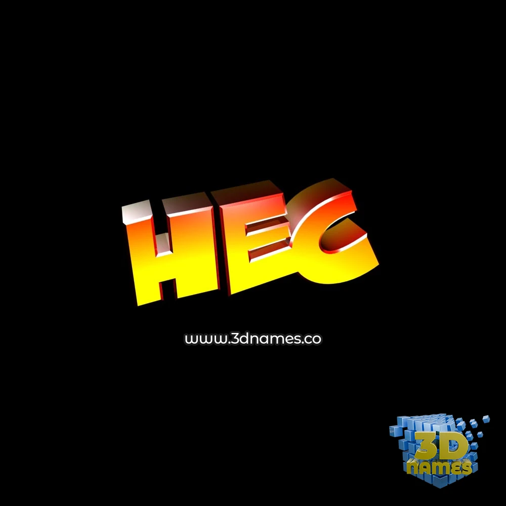 hec in Black Background style - 3D name wallpaper