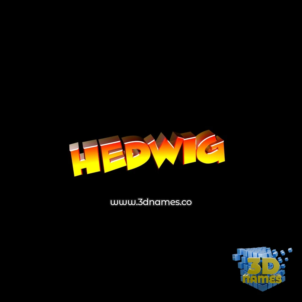hedwig in Black Background style - 3D name wallpaper