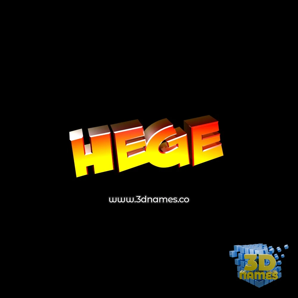 hege in Black Background style - 3D name wallpaper