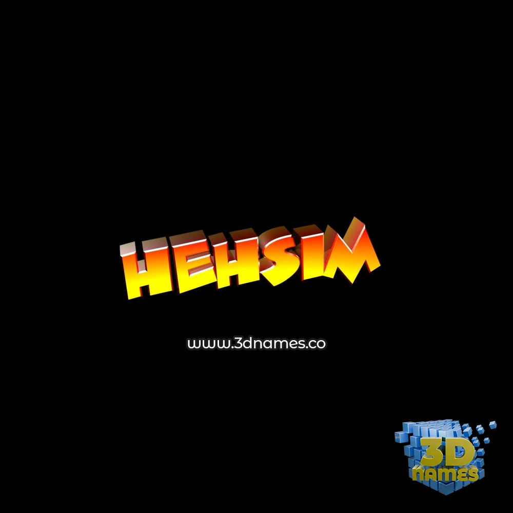 hehsim in Black Background style - 3D name wallpaper
