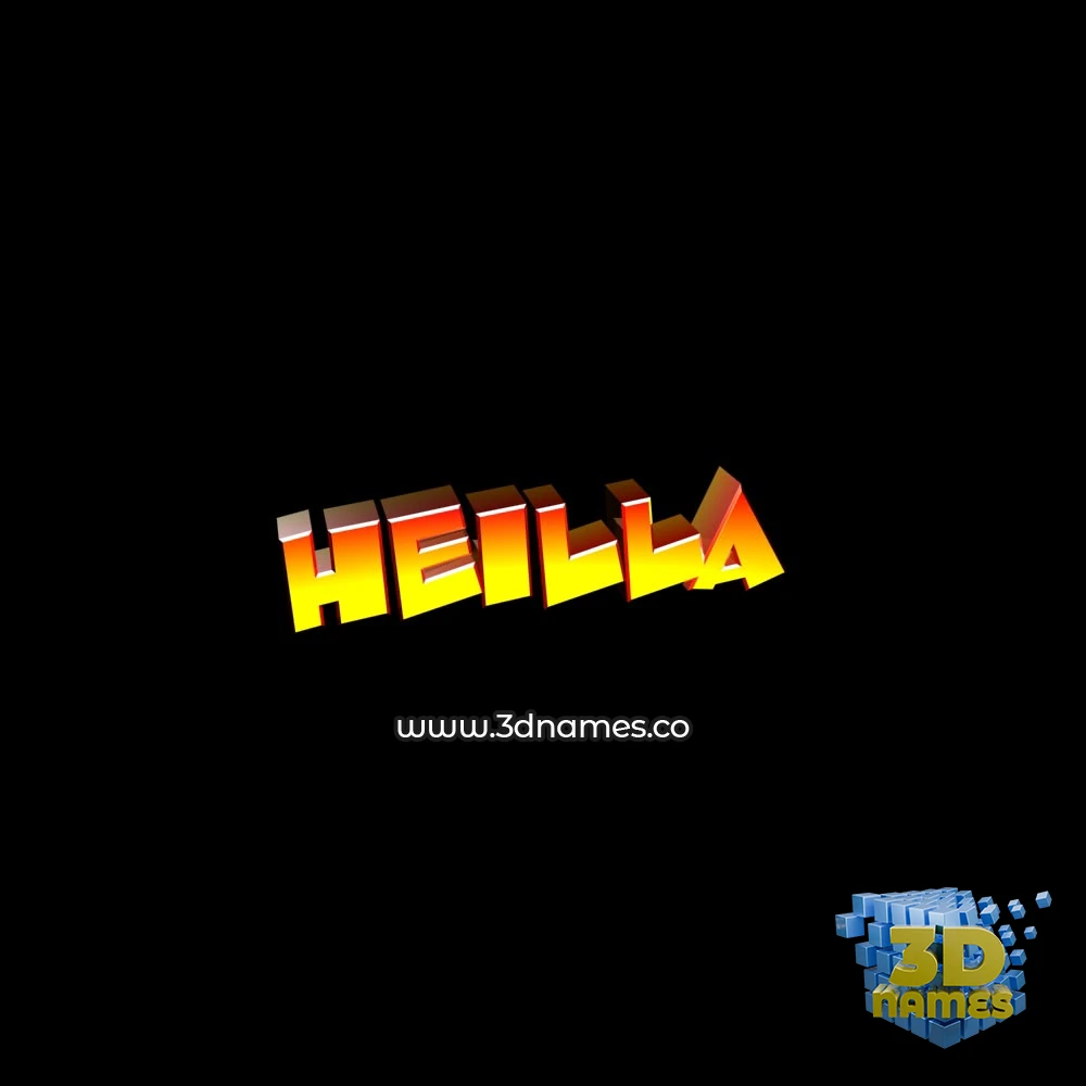 heilla in Black Background style - 3D name wallpaper