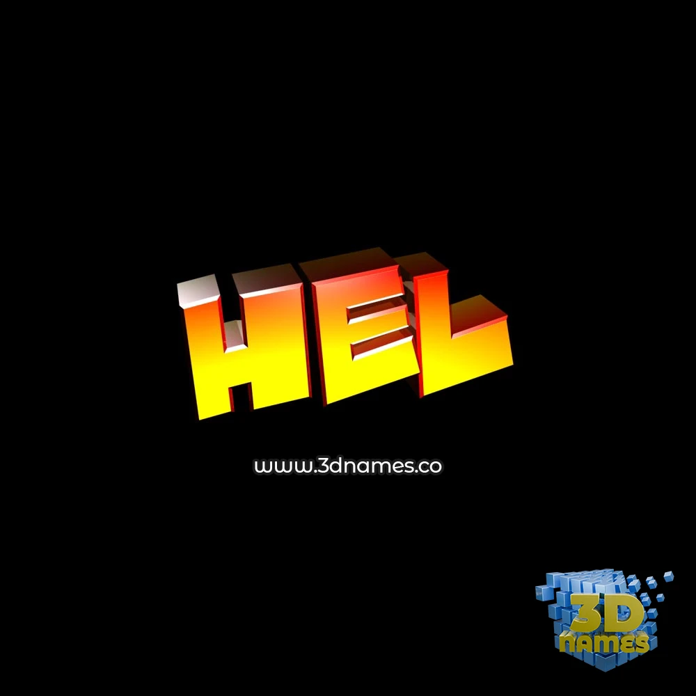 hel in Black Background style - 3D name wallpaper