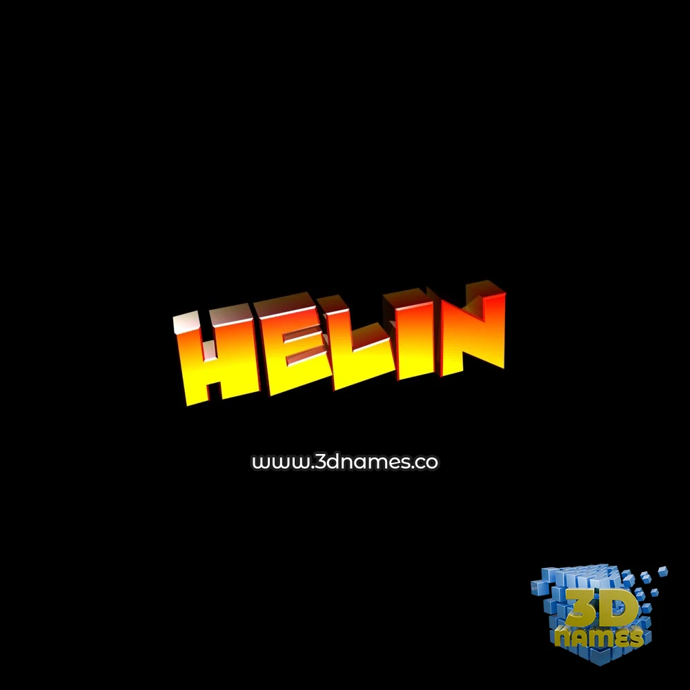 helin in Black Background style - 3D name wallpaper