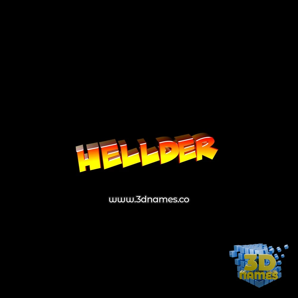 hellder in Black Background style - 3D name wallpaper