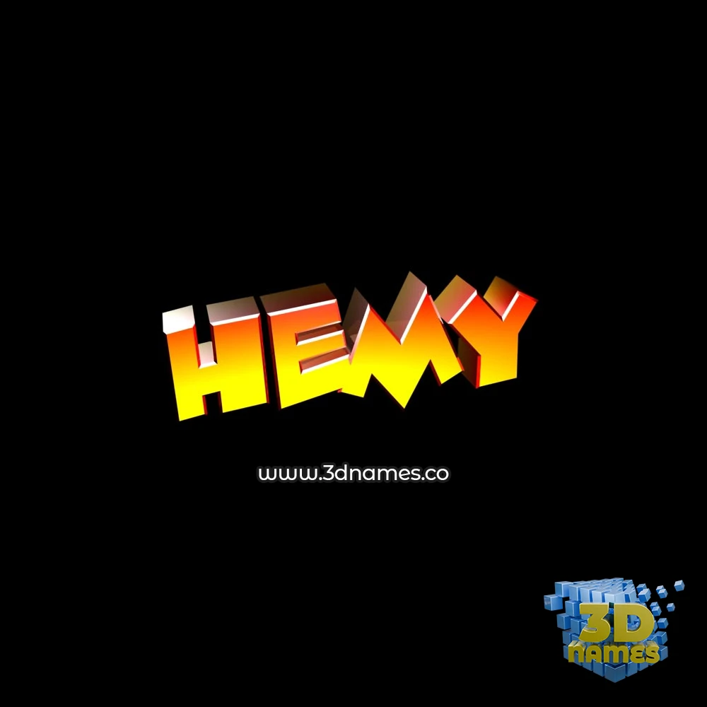 hemy in Black Background style - 3D name wallpaper