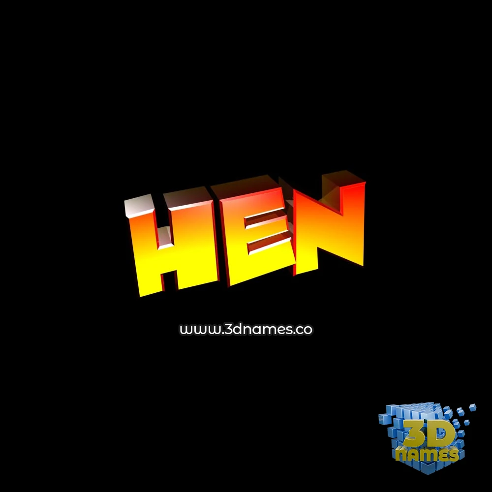 hen in Black Background style - 3D name wallpaper