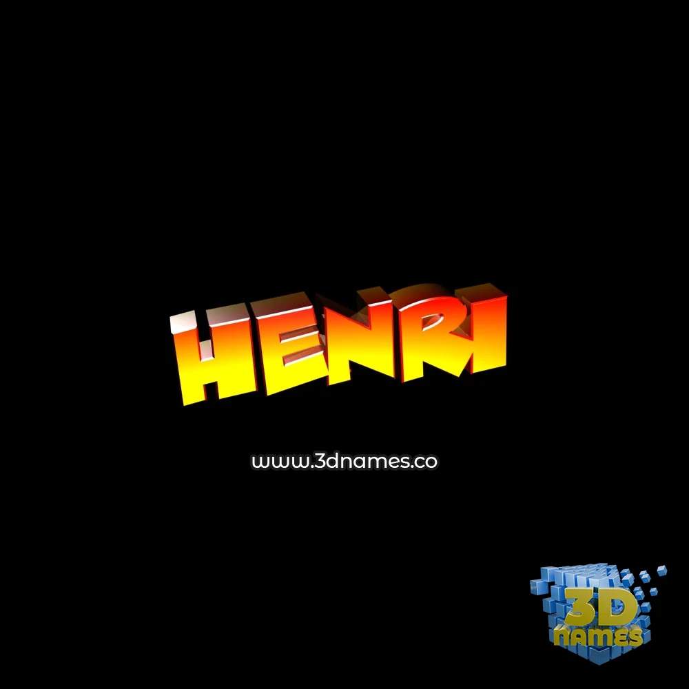 henri in Black Background style - 3D name wallpaper