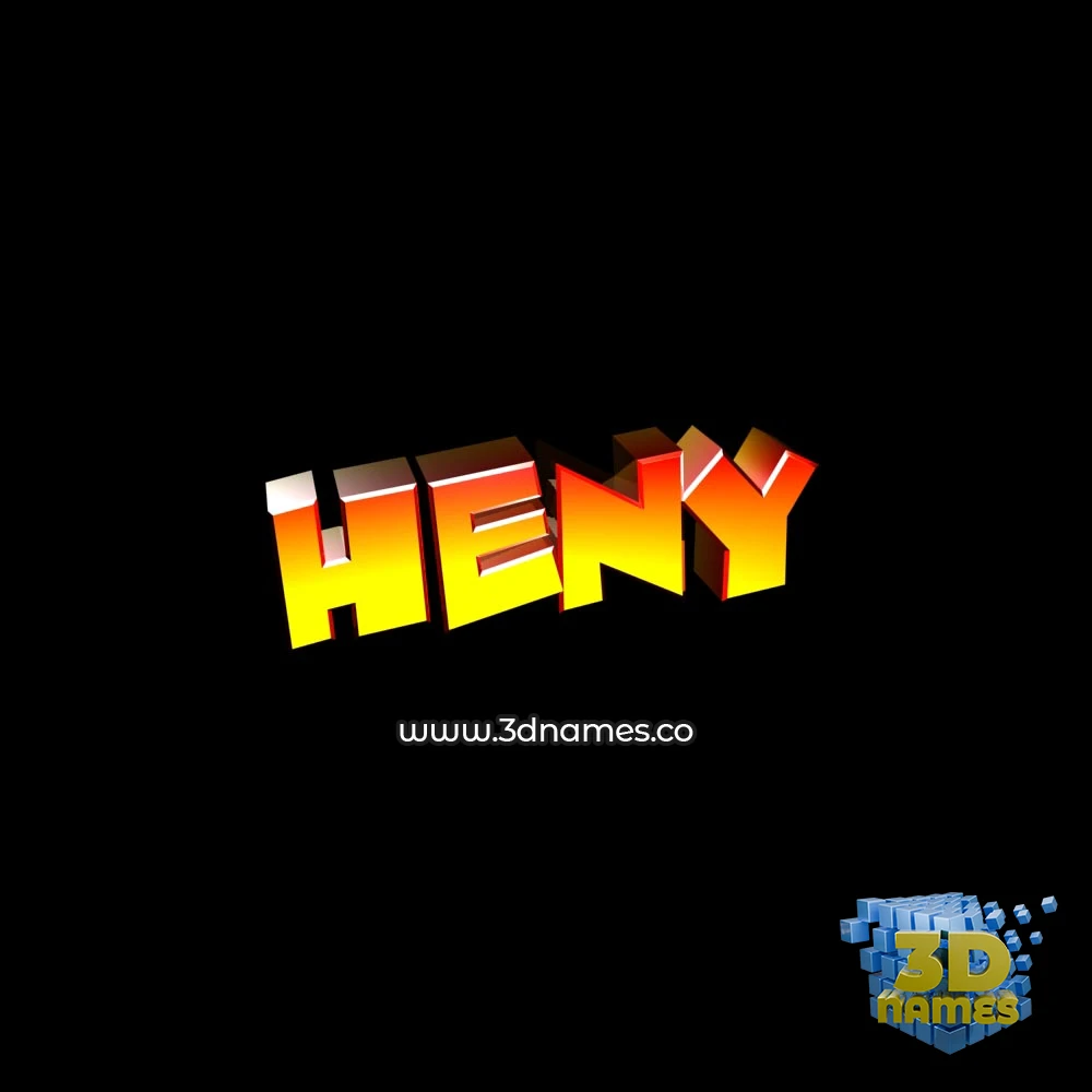 heny in Black Background style - 3D name wallpaper