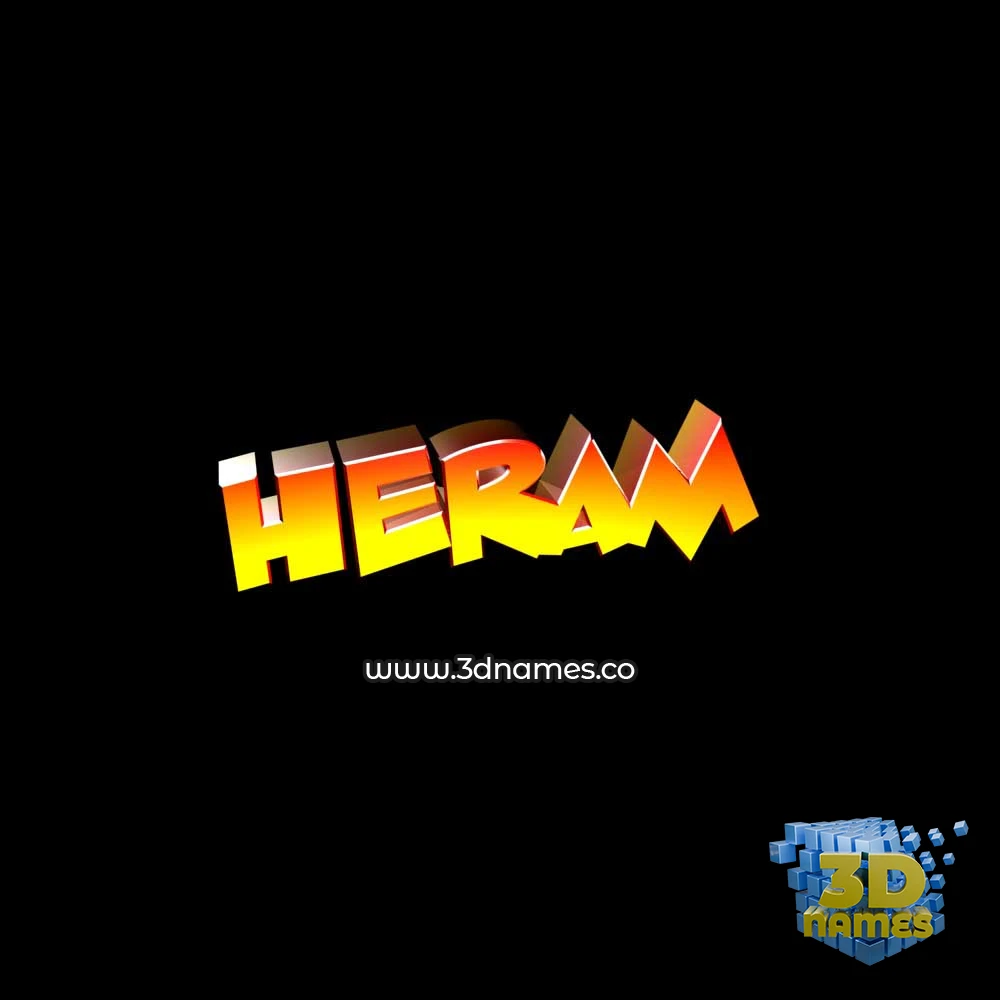 heram in Black Background style - 3D name wallpaper