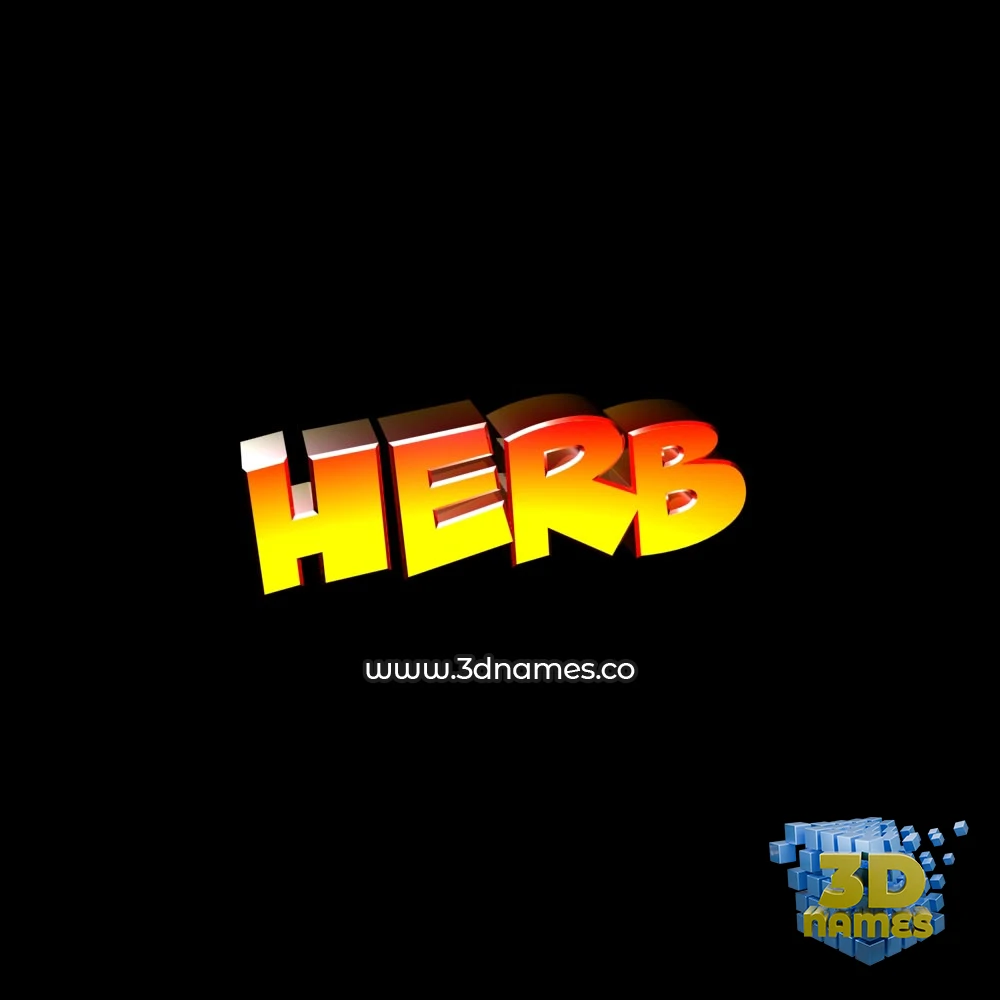 herb in Black Background style - 3D name wallpaper