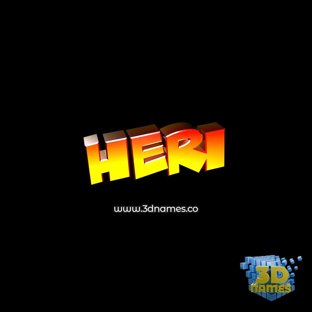 heri in Black Background style - 3D name wallpaper