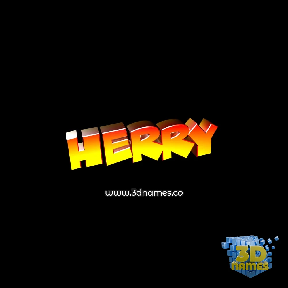 herry in Black Background style - 3D name wallpaper