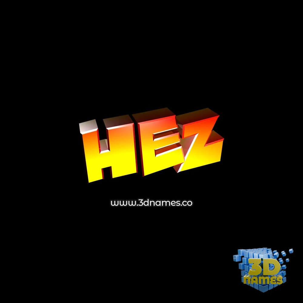 hez in Black Background style - 3D name wallpaper