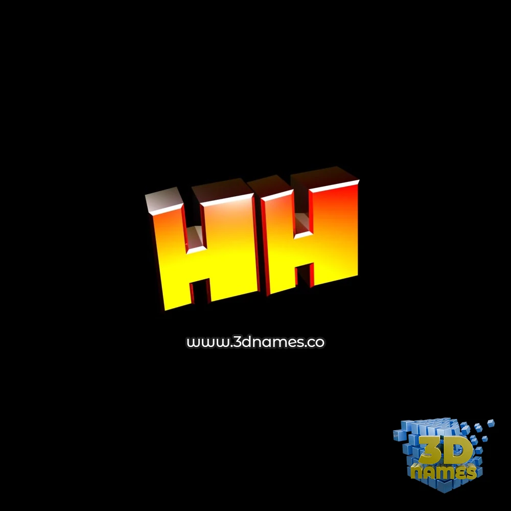 hh in Black Background style - 3D name wallpaper