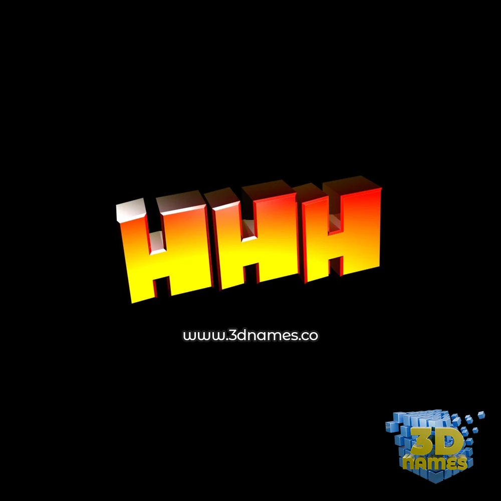 hhh in Black Background style - 3D name wallpaper