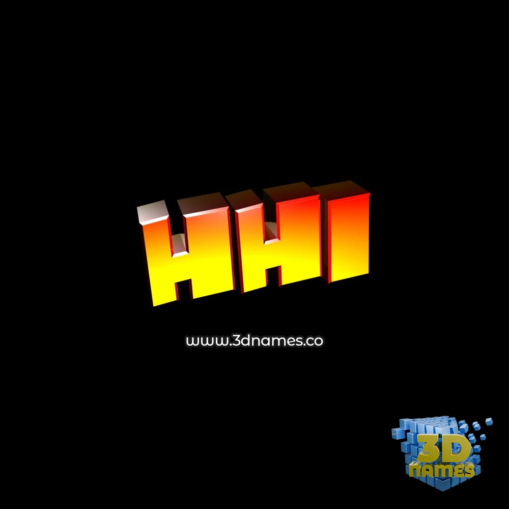 hhi in Black Background style - 3D name wallpaper