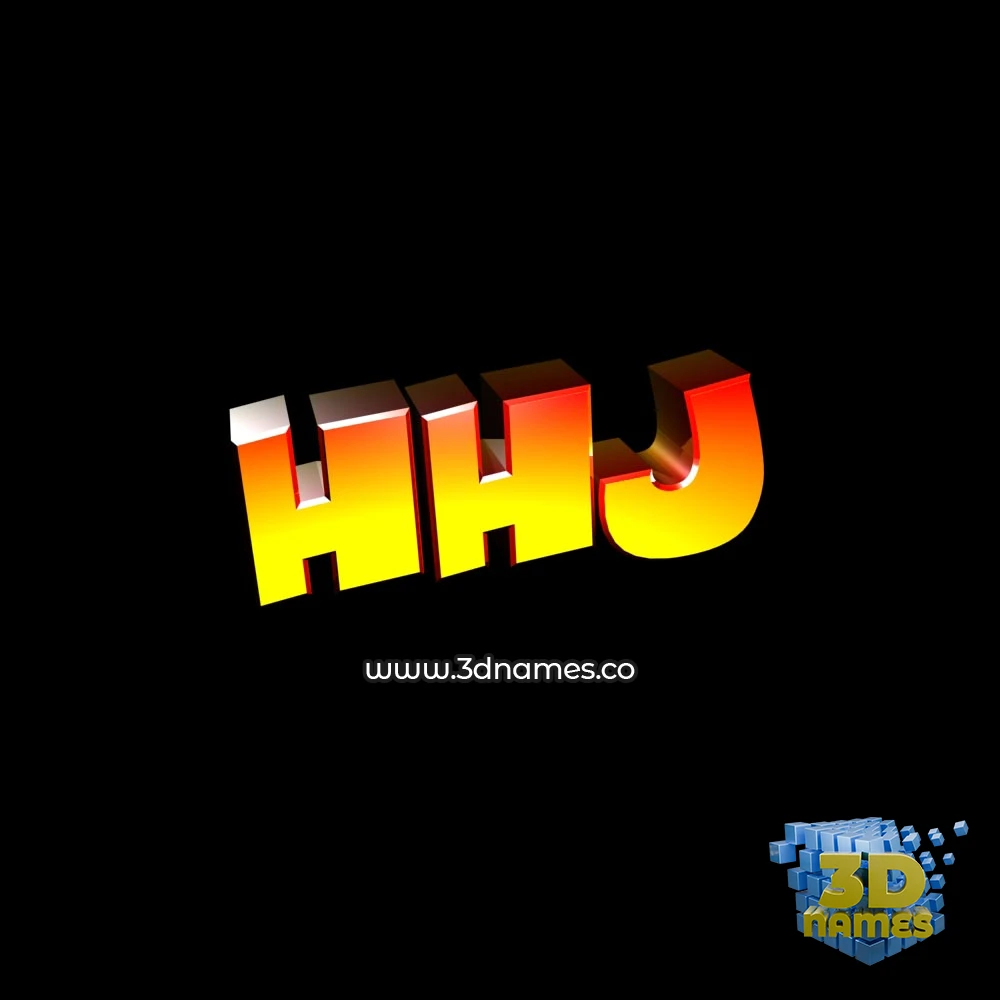 hhj in Black Background style - 3D name wallpaper