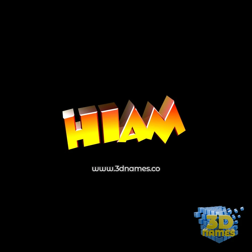 hiam in Black Background style - 3D name wallpaper