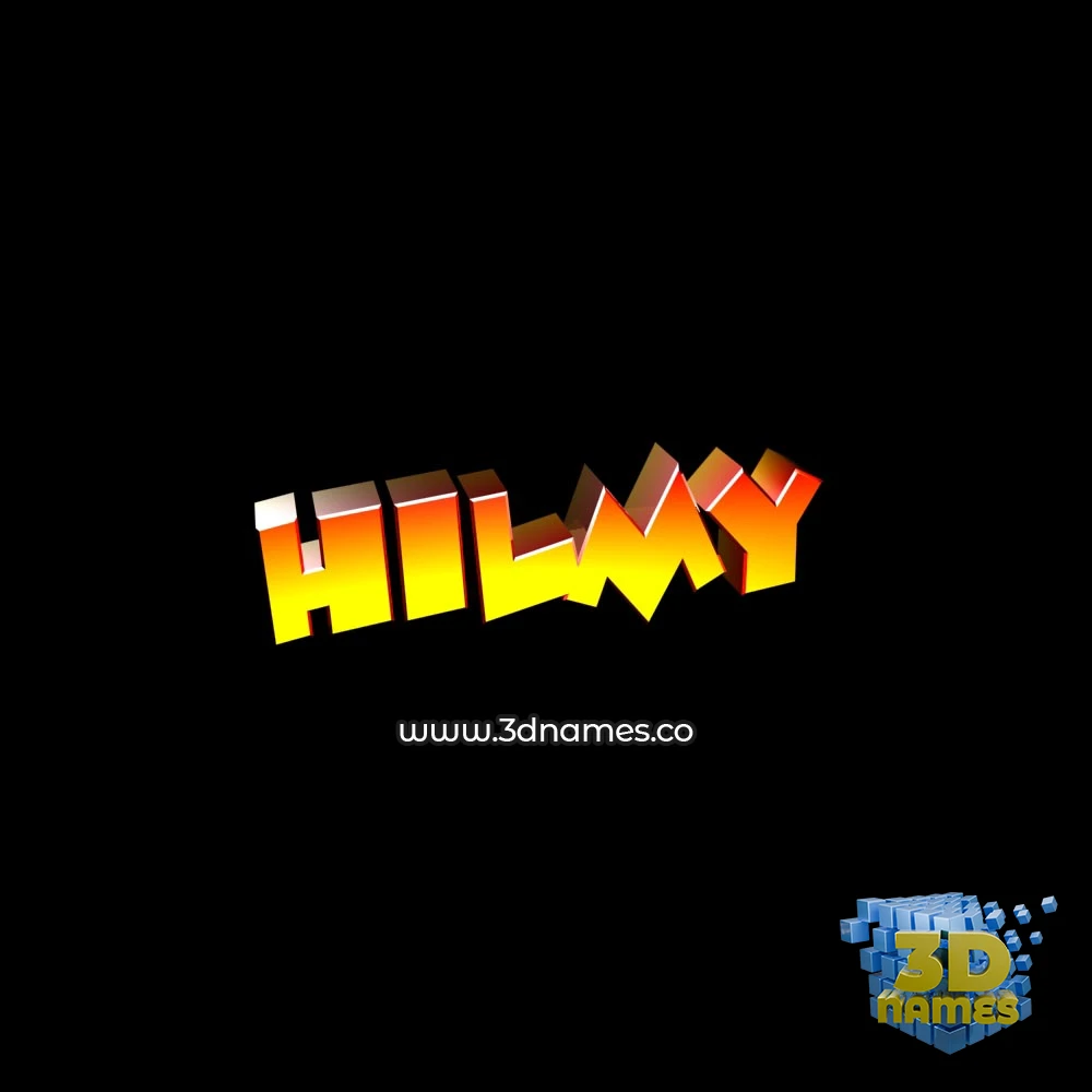 hilmy in Black Background style - 3D name wallpaper