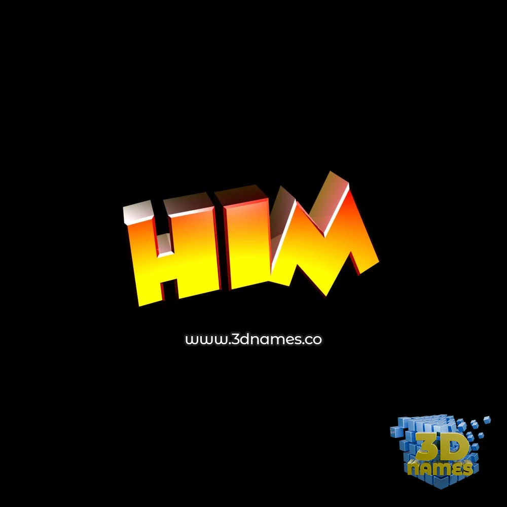 him in Black Background style - 3D name wallpaper