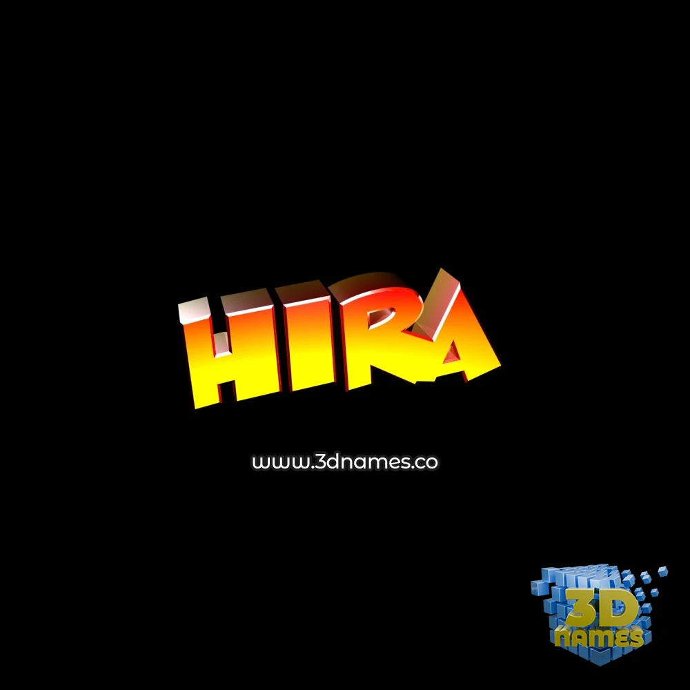 hira in Black Background style - 3D name wallpaper