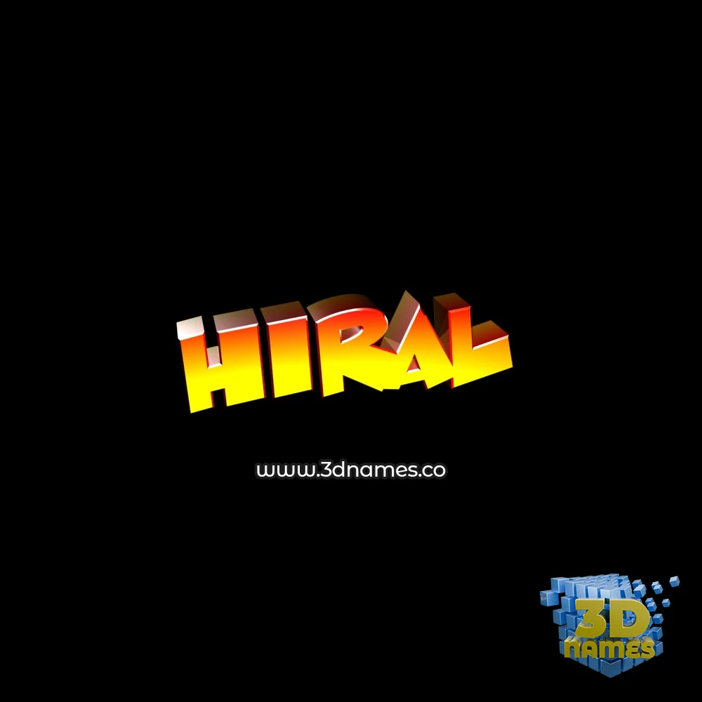 hiral in Black Background style - 3D name wallpaper