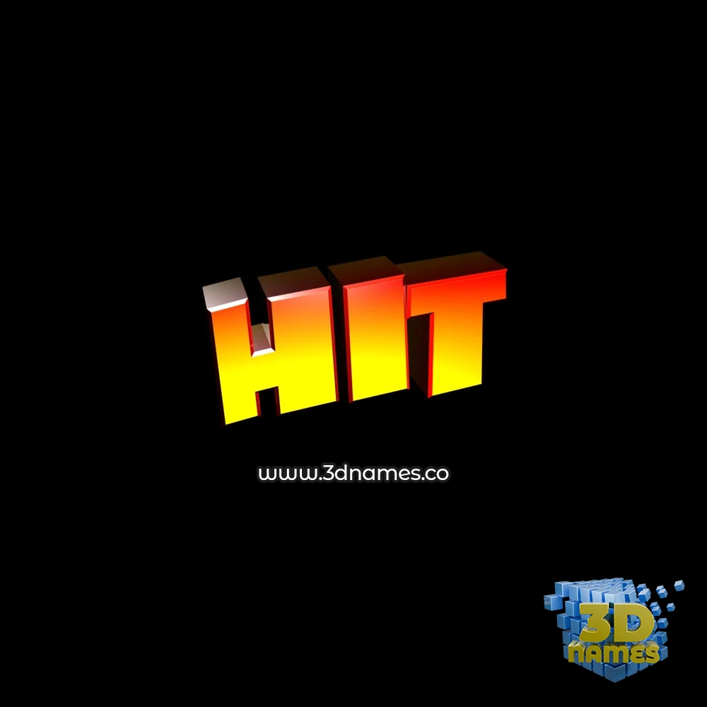 hit in Black Background style - 3D name wallpaper