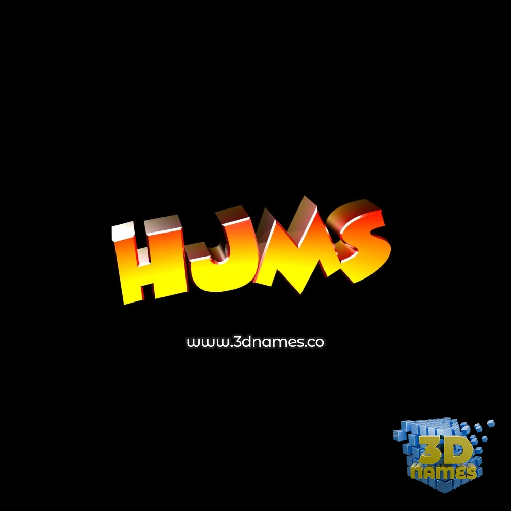 hjms in Black Background style - 3D name wallpaper