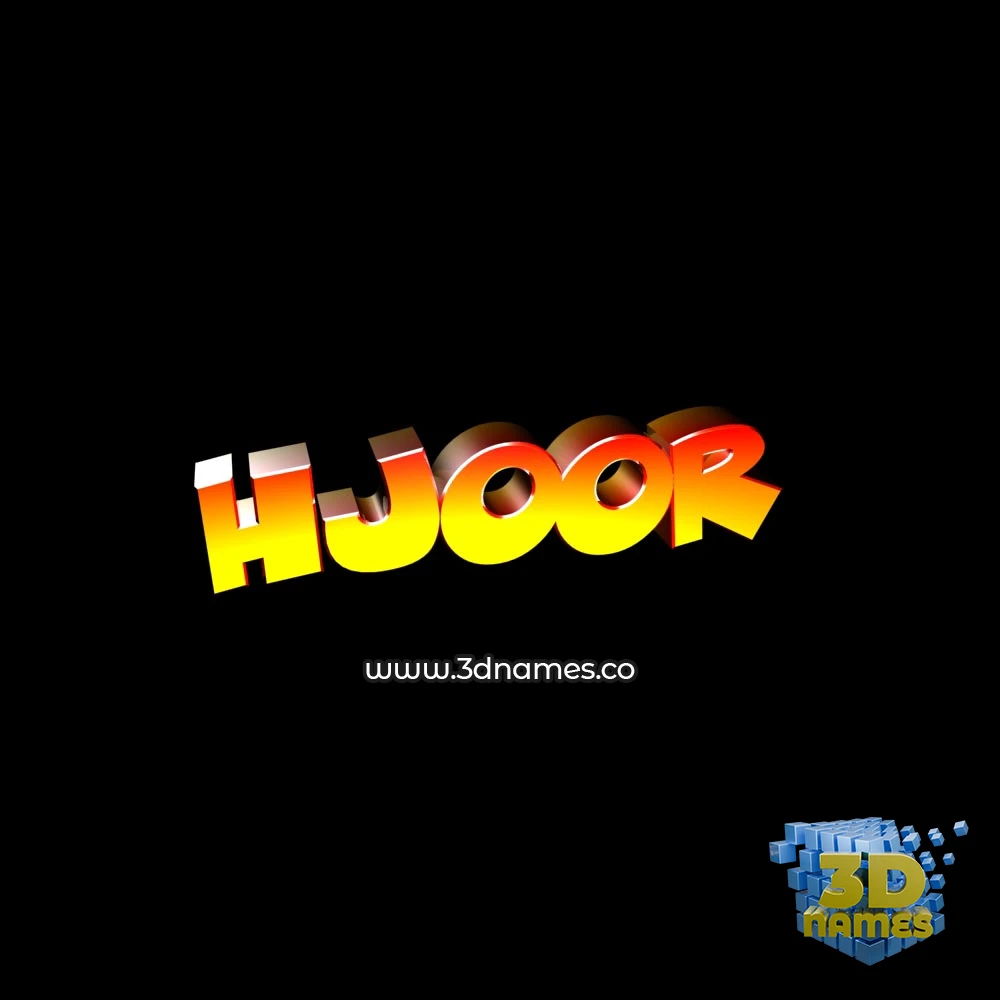 hjoor in Black Background style - 3D name wallpaper