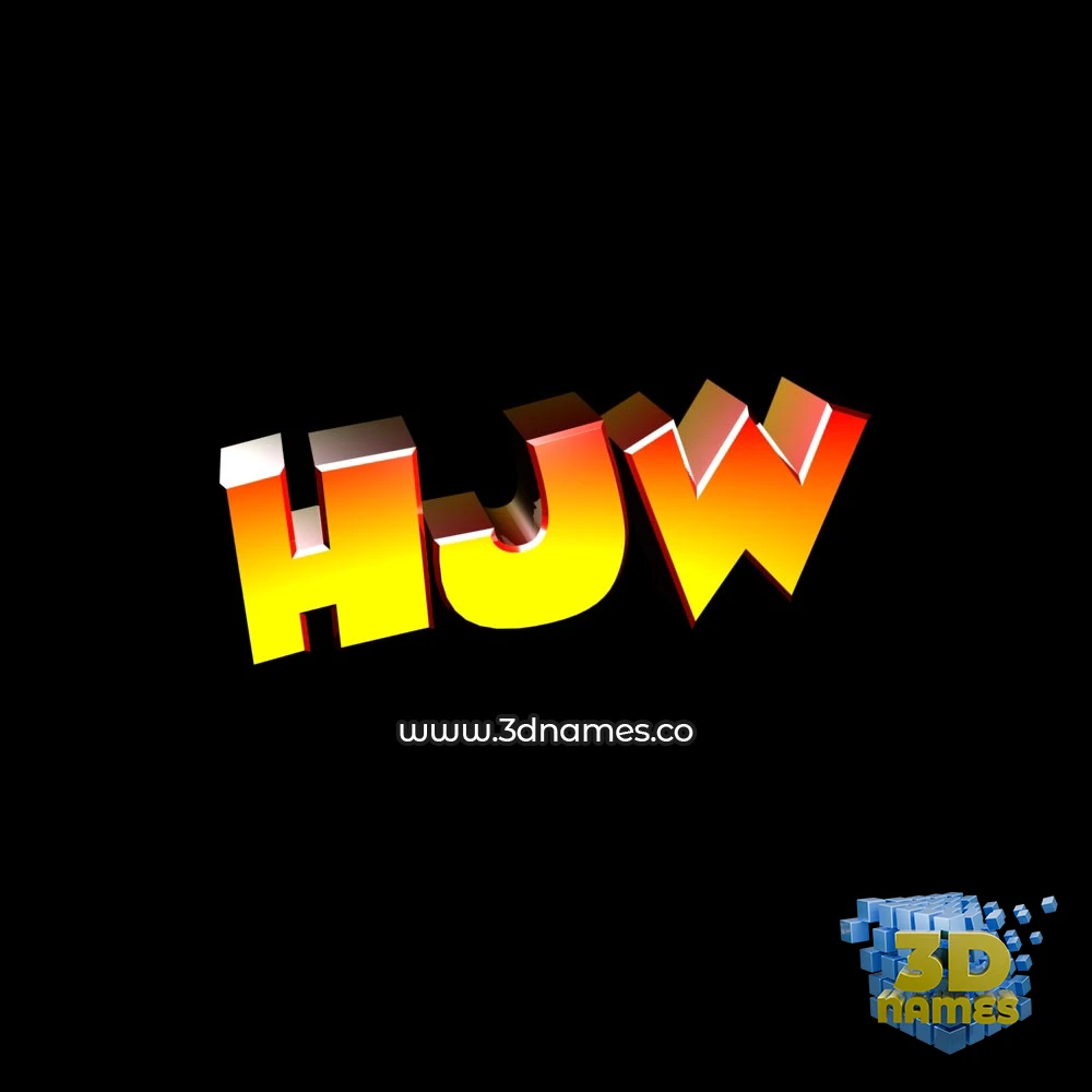 hjw in Black Background style - 3D name wallpaper