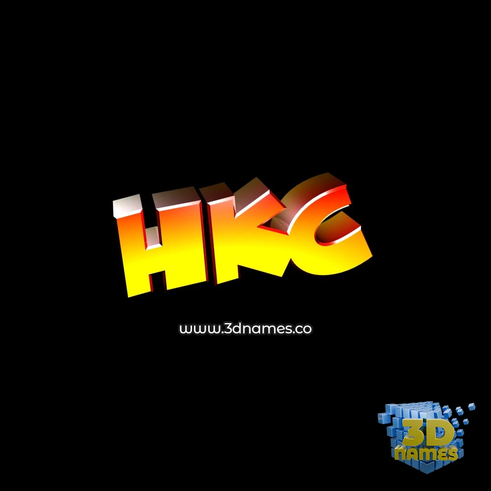 hkc in Black Background style - 3D name wallpaper
