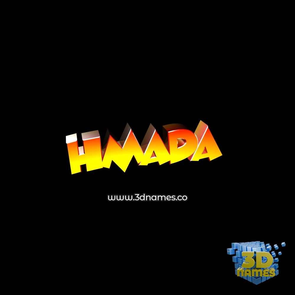 hmada in Black Background style - 3D name wallpaper