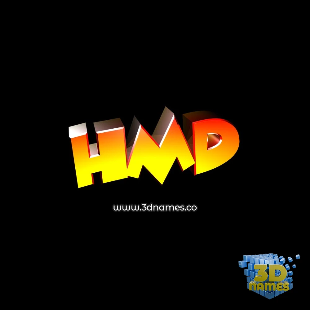 hmd in Black Background style - 3D name wallpaper