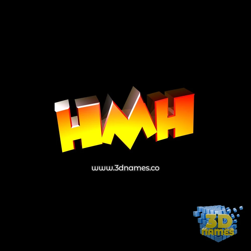 hmh in Black Background style - 3D name wallpaper