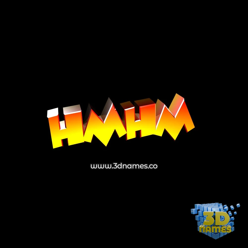 hmhm in Black Background style - 3D name wallpaper