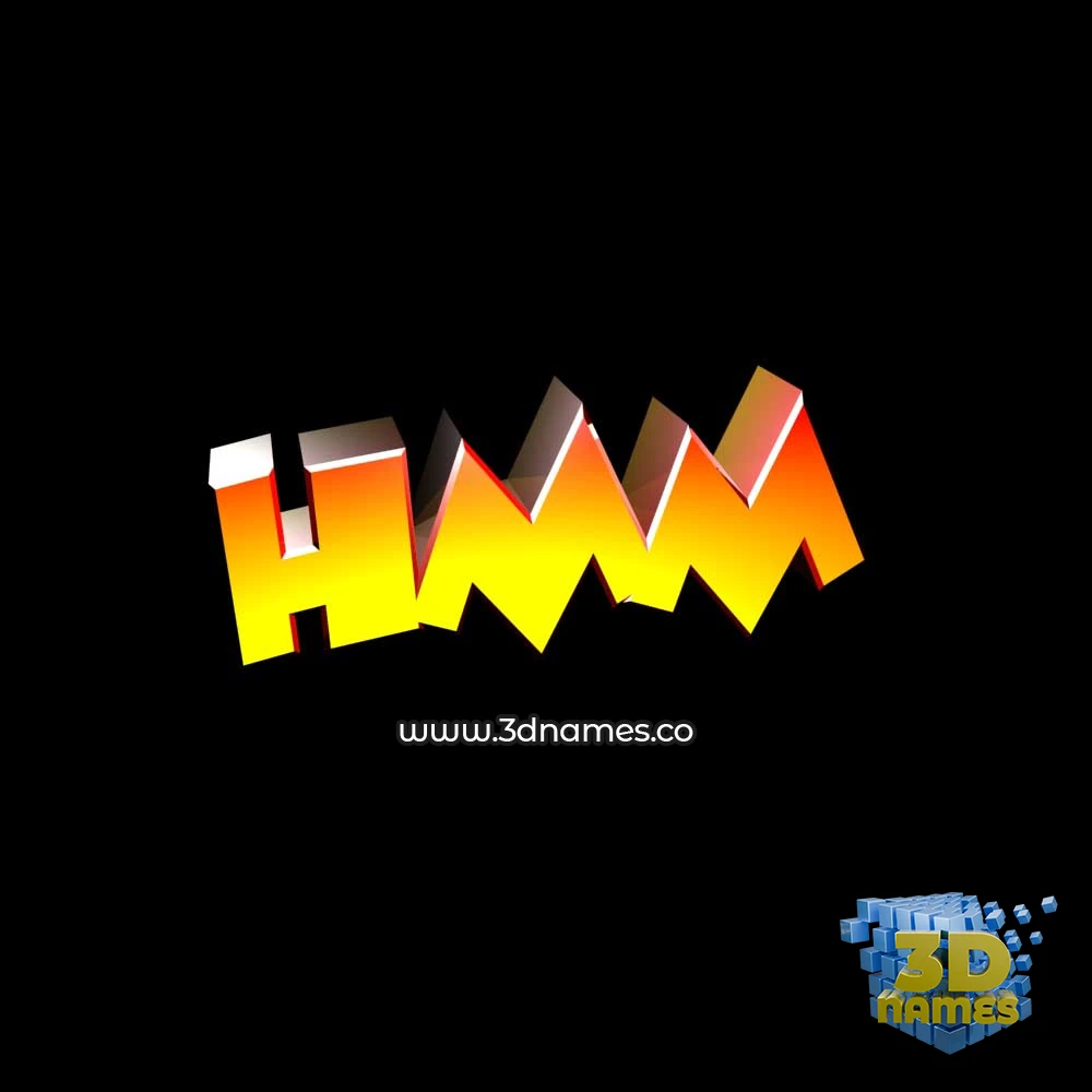 hmm in Black Background style - 3D name wallpaper
