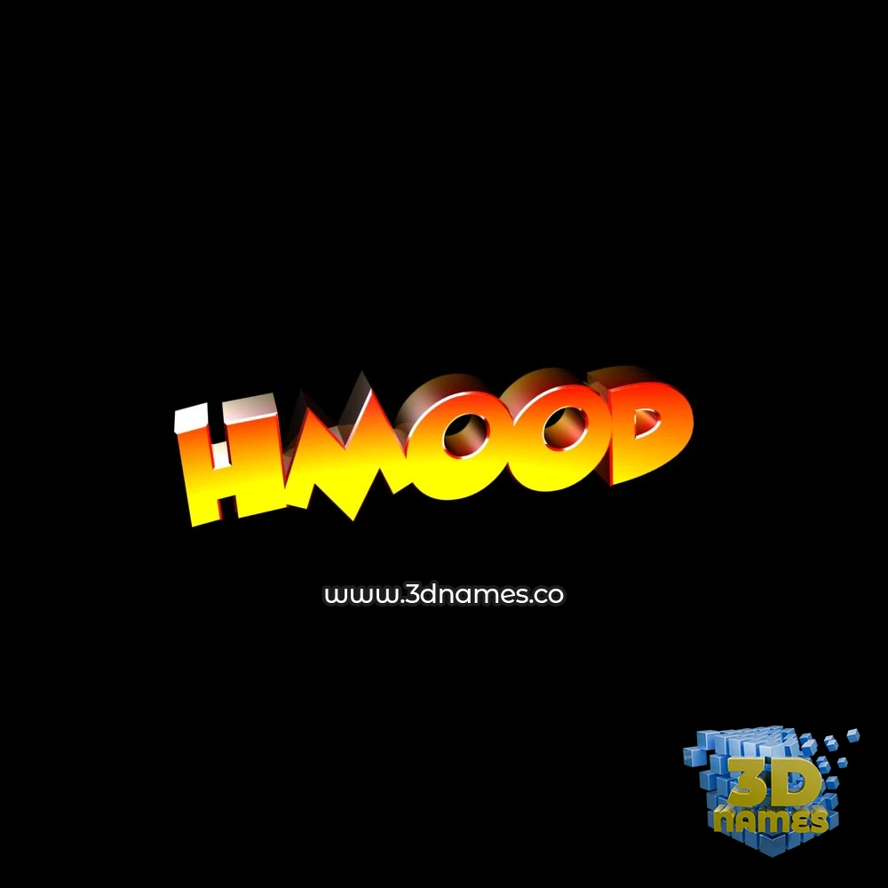 hmood in Black Background style - 3D name wallpaper
