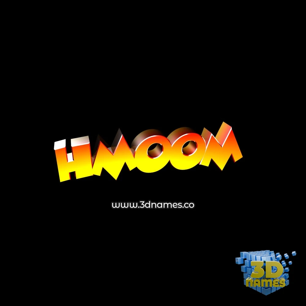 hmoom in Black Background style - 3D name wallpaper