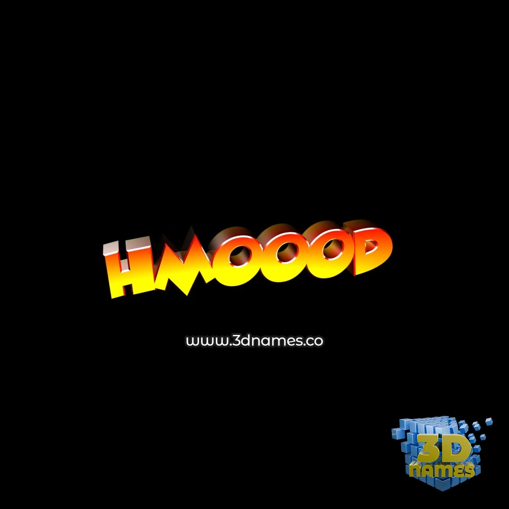 hmoood in Black Background style - 3D name wallpaper