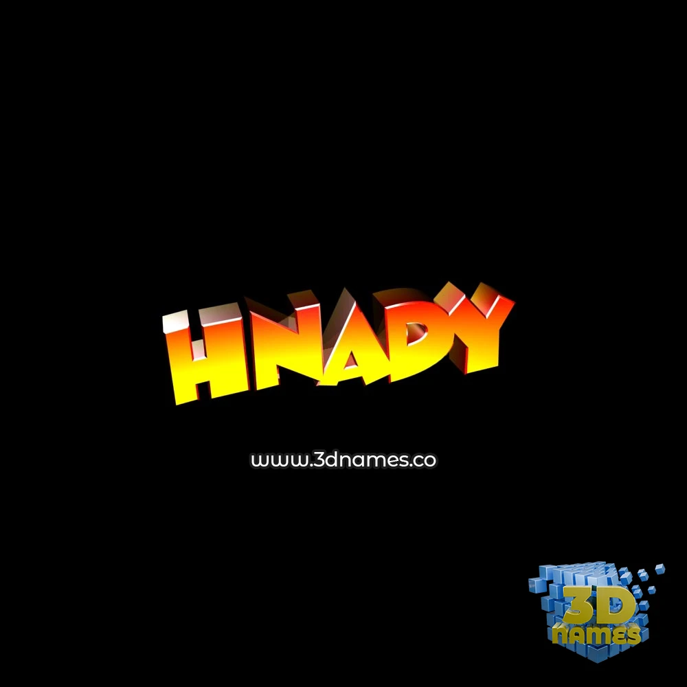 hnady in Black Background style - 3D name wallpaper