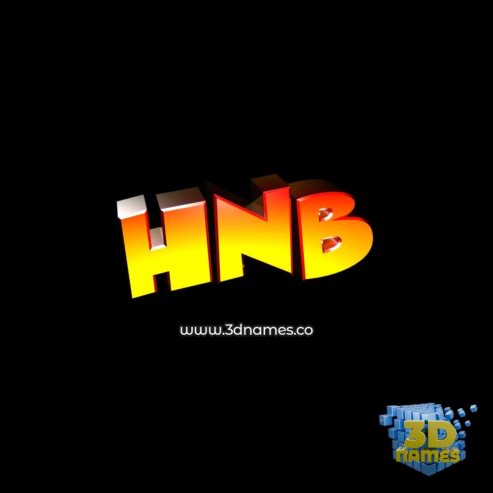 hnb in Black Background style - 3D name wallpaper