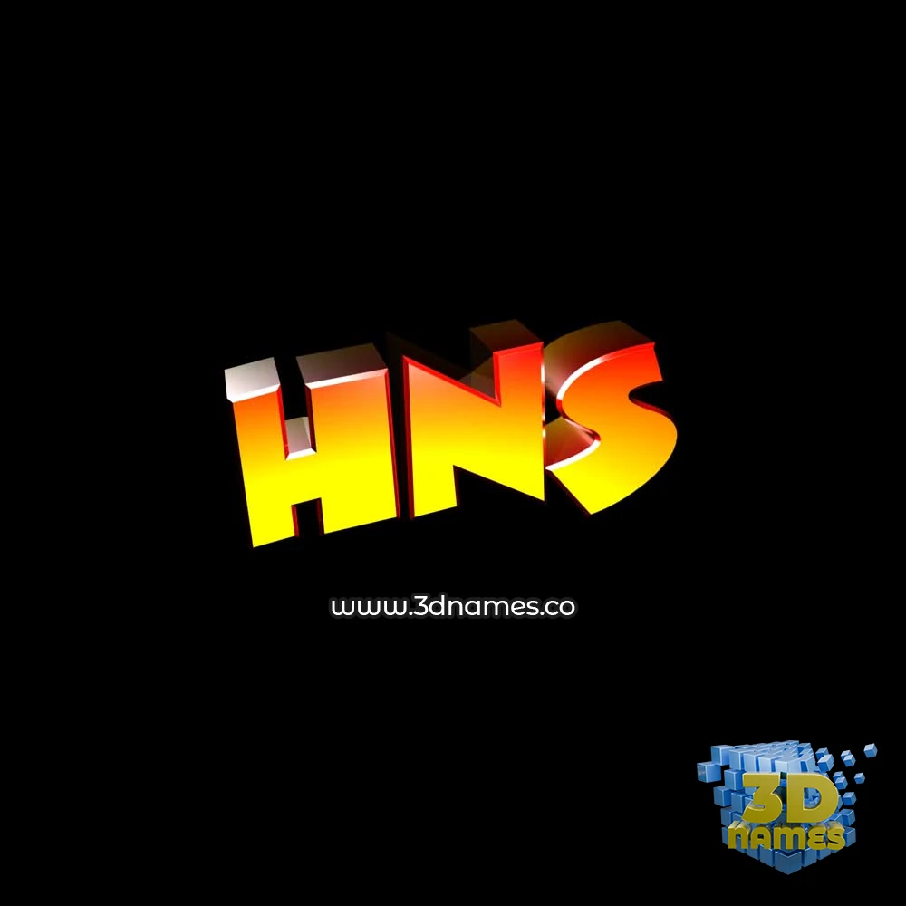 hns in Black Background style - 3D name wallpaper