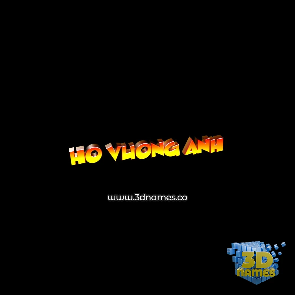 ho vuong anh in Black Background style - 3D name wallpaper