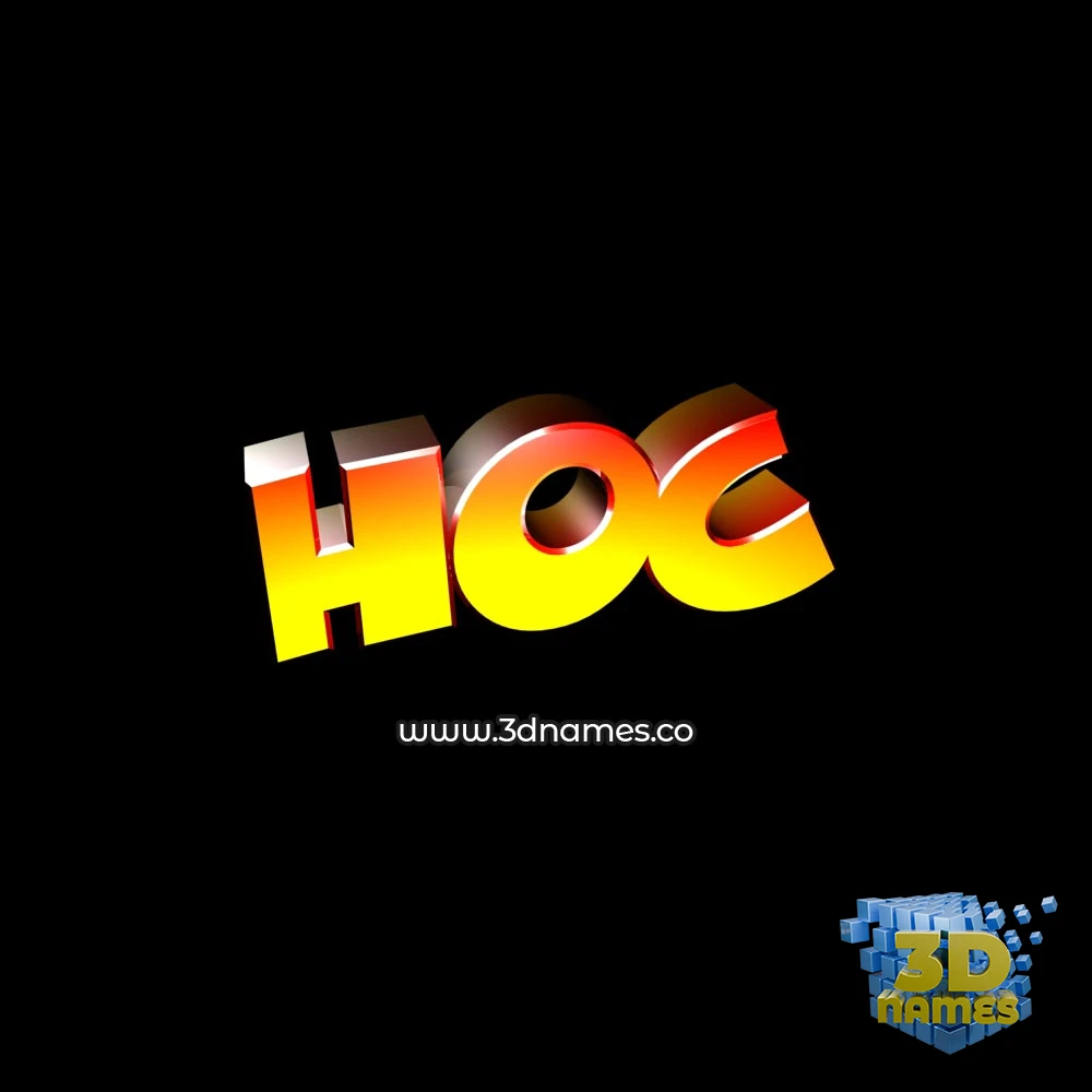 hoc in Black Background style - 3D name wallpaper